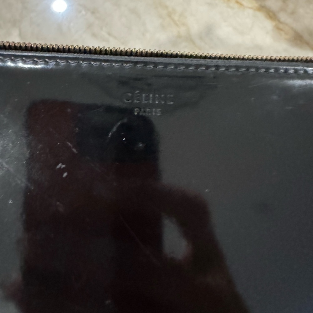 Celine Glossy Black Leather Accessory